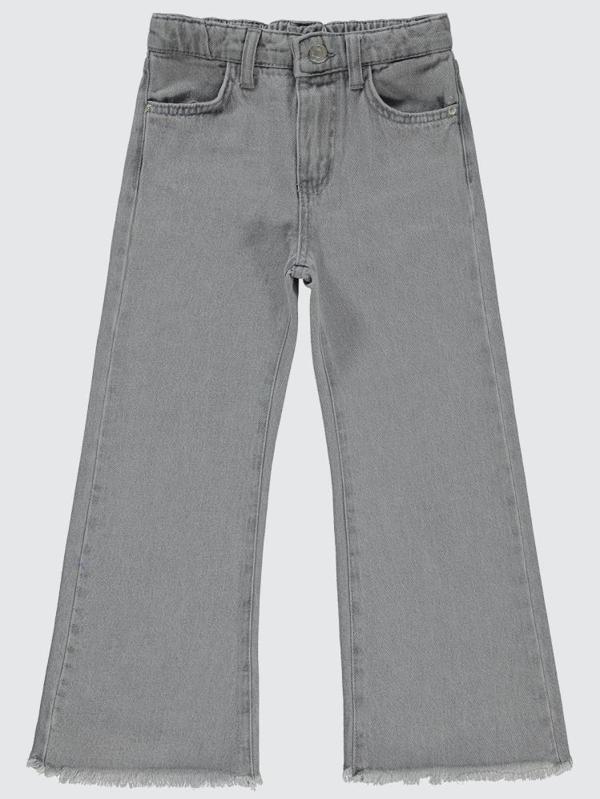 Civil Girls Paçası Püsküllü 6-9 Yaş Pantolon - Gri7-8 Yaş - Image 1
