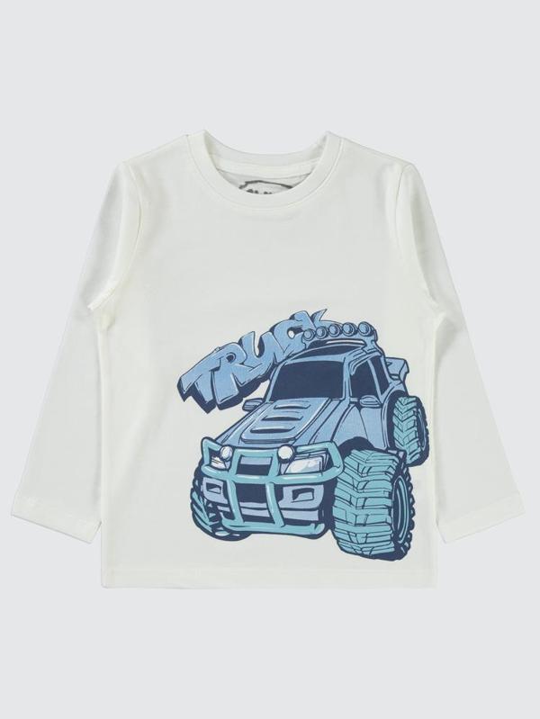 Civil Boys Truck Baskılı 2-5 Yaş Sweatshirt - Ekru2-3 Yaş - Image 1