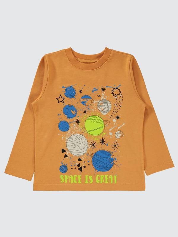 Civil Boys Space İs Great Baskılı 2-5 Yaş Sweatshirt - Turuncu2-3 Yaş - Image 1