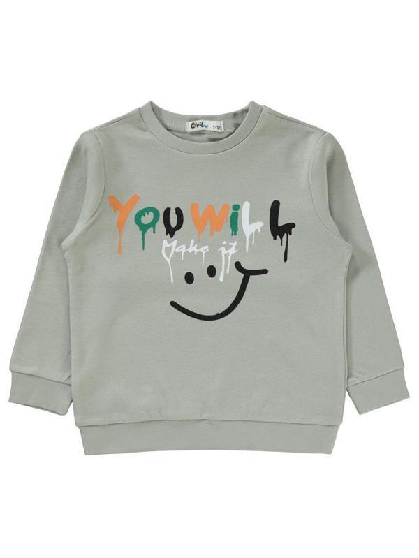 Civil Boys You Will Baskılı 2-5 Yaş Sweatshirt - Gri4-5 Yaş - Image 1