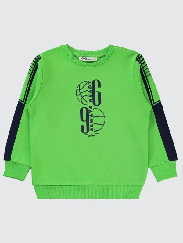 Civil Boys Always Ready Baskılı 2-5 Yaş Sweatshirt - Yeşil3-4 Yaş - Image 1