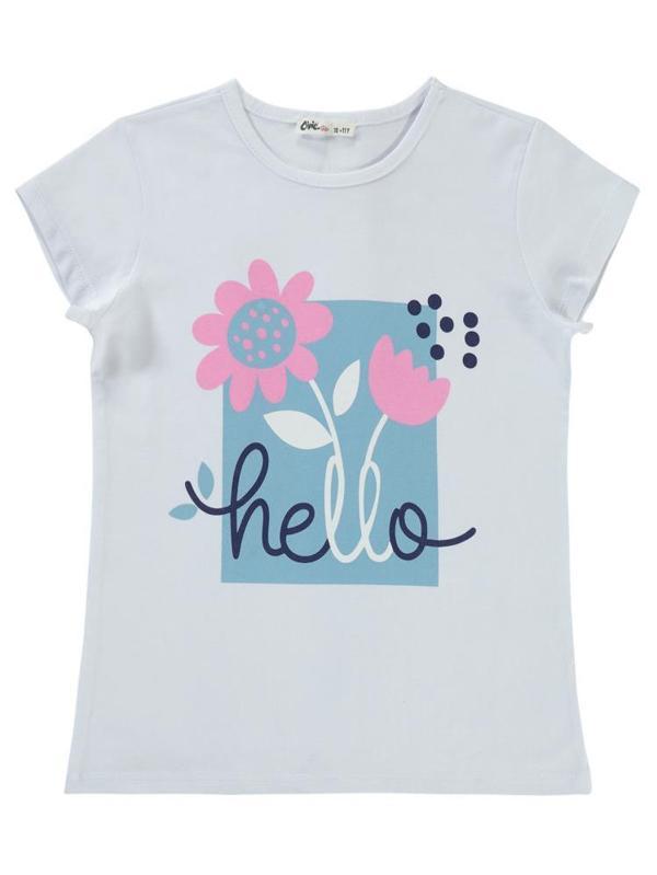 Civil Girls Hello Baskılı 10-13 Yaş Tişört - Beyaz11-12 Yaş - Image 1