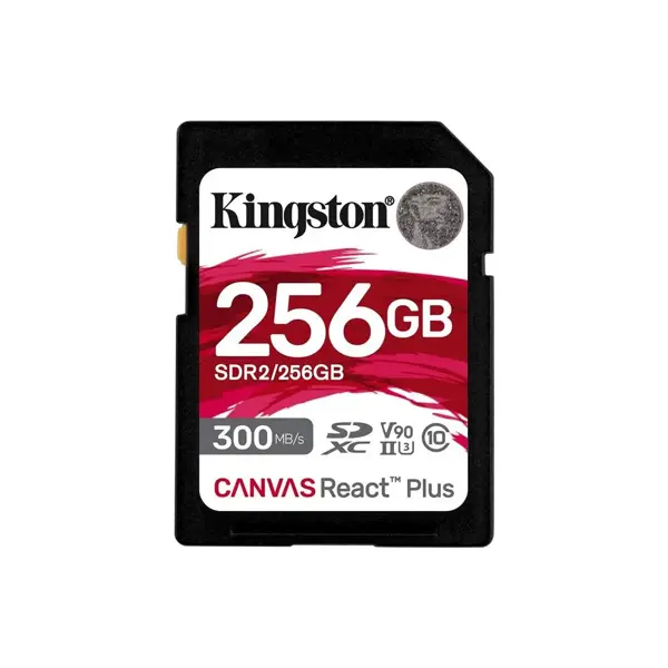 KINGSTON 256GB CANVAS REACT PLUS SDR2/256GB PROFESYONEL SD HAFIZA KARTI - Image 1