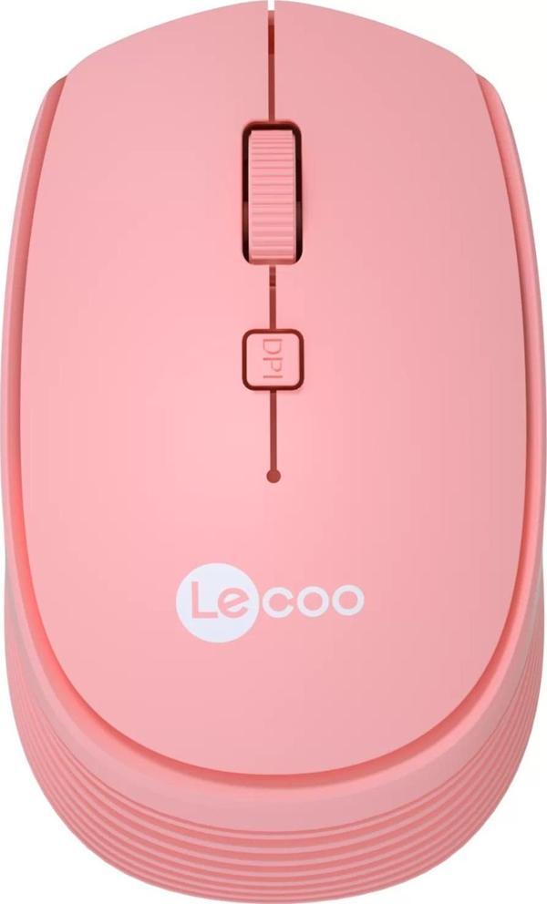 LENOVO LECOO WS202 Kablosuz 1200dpi Optic Pembe Mouse - Image 1