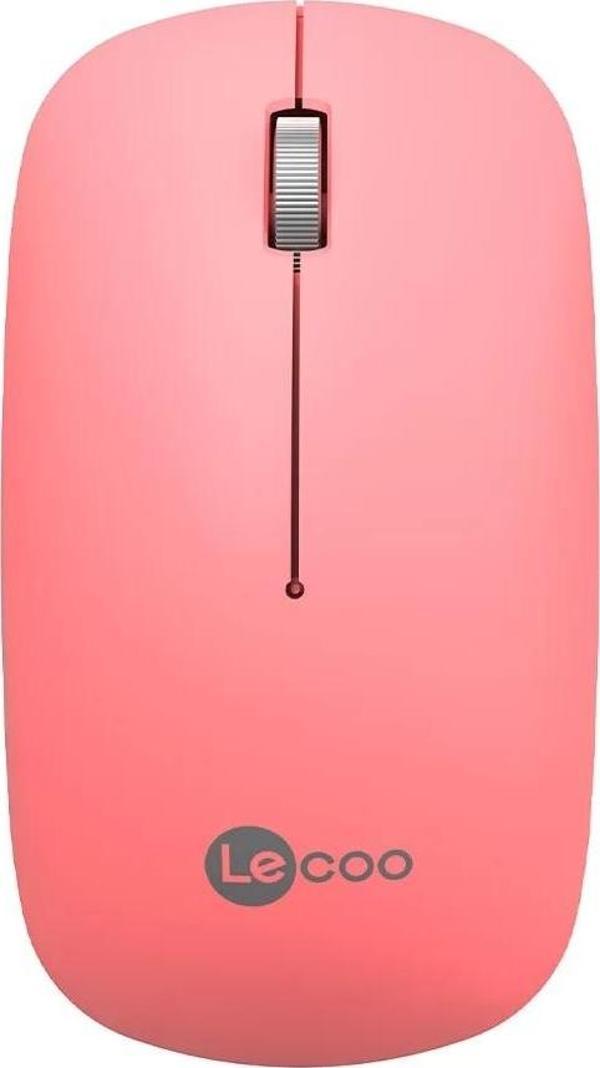 LENOVO LECOO WS214 Kablosuz 1600dpi Optic Pembe Mouse - Image 1