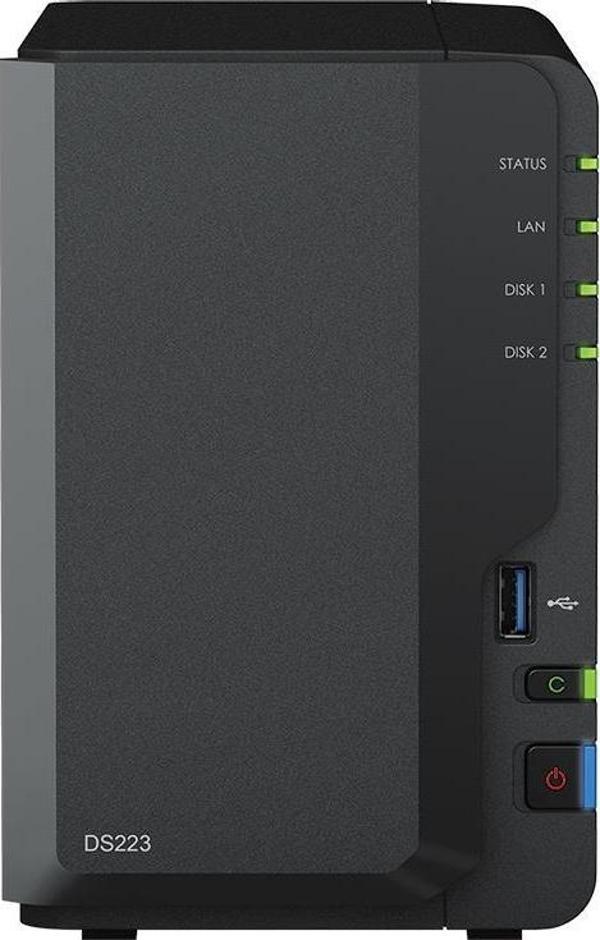 SYNOLOGY DS223 REALTEK QC 2 GB RAM- 2-diskli Nas Server (Disksiz) - Image 1
