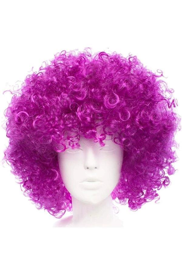 Koyu Mor Renk Violet Afro Bonus Saç Peruk - Image 1