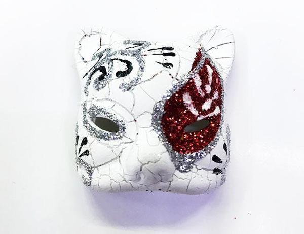 Kırmızı İşlemeli Seramik Venedik Kedi Magnet - Image 1