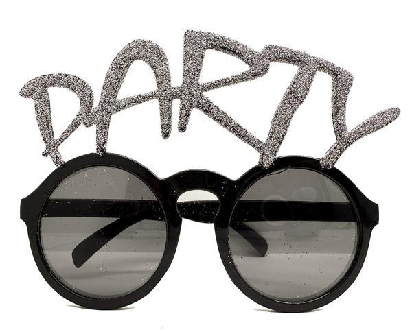 Gümüş Simli Party Yazılı Parti Gözlüğü Show - Image 1
