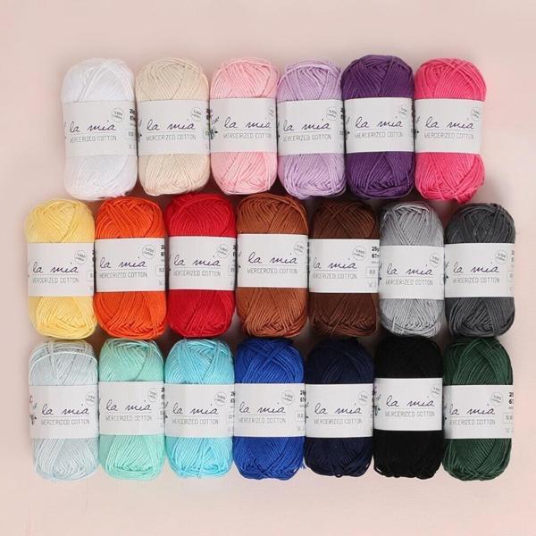 La Mia Mini Mercerized Cotton 20li Paket Renkli El Örgü İpi - 33825 - Image 1