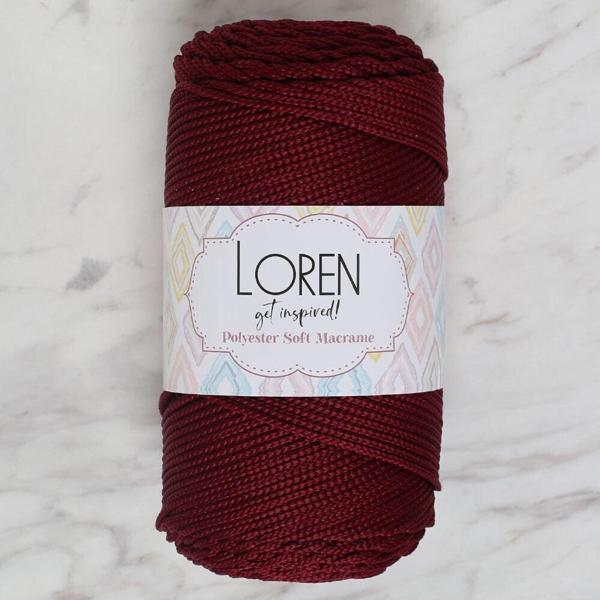 Loren Polyester Soft Macrame Bordo El Örgü İpi - LM039 - 34444 - Image 1