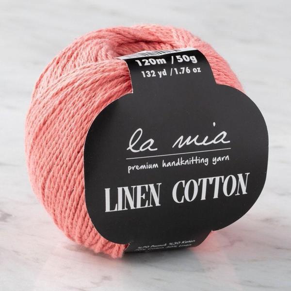 La Mia Linen Cotton Pembe El Örgü İpi - L198 - 33874 - Image 1