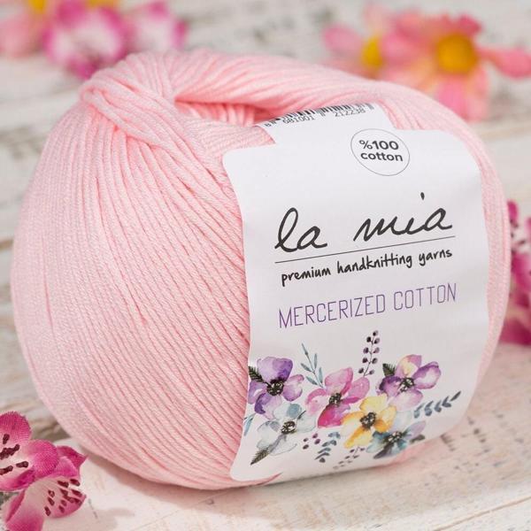 La Mia Mercerized Cotton Açık Pembe El Örgü İpi - 4 - 33599 - Image 1