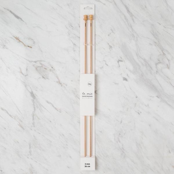 La Mia Whitewood 3 mm 36 cm Ahşap Örgü Şişi - Image 1