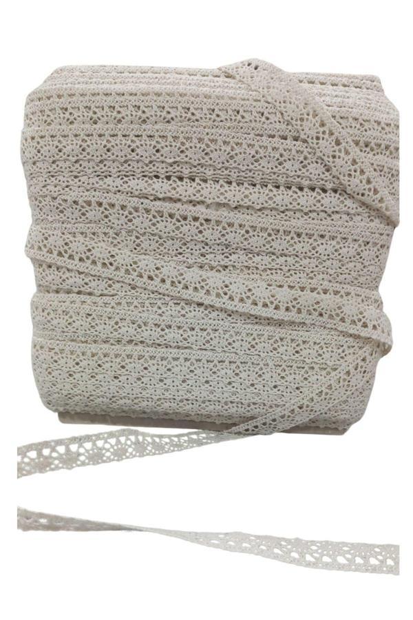 Kopanaki Dantel en 1 cm Göz Model Krem 10 Metre - Image 1