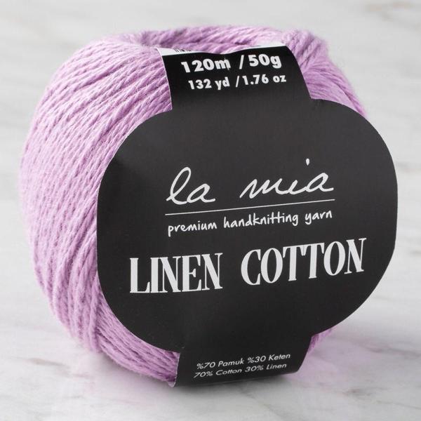 La Mia Linen Cotton Mor El Örgü İpi - L106 - 33867 - Image 1