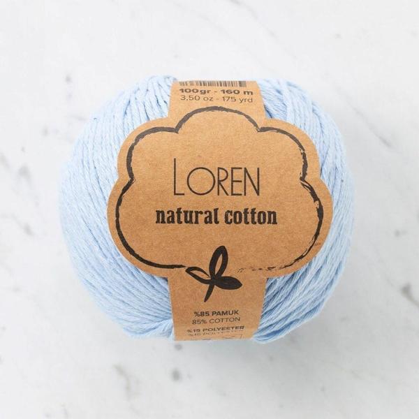 Loren Natural Cotton Bebe Mavi El Örgü İpi - R090 - 33921 - Image 1