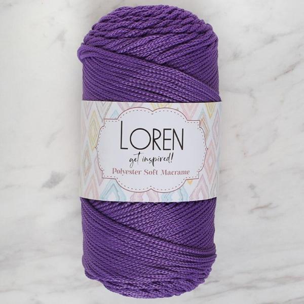 Loren Polyester Soft Macrame Koyu Mor El Örgü İpi - LM025 - 34434 - Image 1