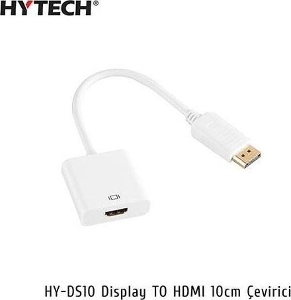 HYTECH HY-DS10 0.15metre DP-HDMI Görüntü Adaptörü Beyaz 1080p - Image 1