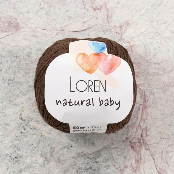 Loren Natural Baby Kahverengi El Örgü İpi - R035 - 33941 - Image 1