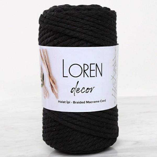 Loren Decor 3 Büküm Makrome İpi Siyah - L006 - Image 1