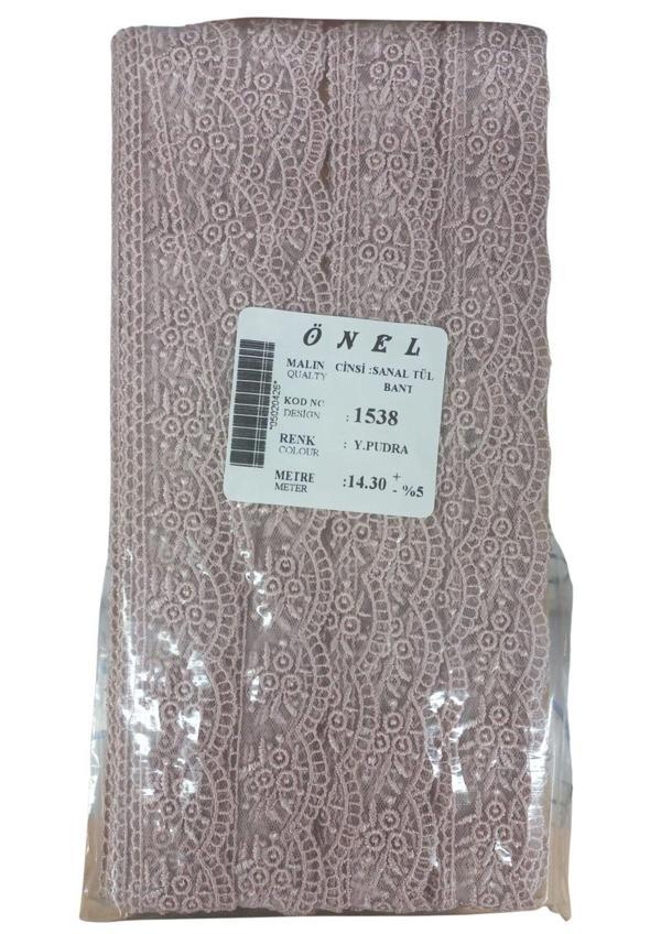Dantel Polyester Sanal Tül Bant Y.Pudra 14,30 Metre En 3 cm ON-1538-PU - Image 1