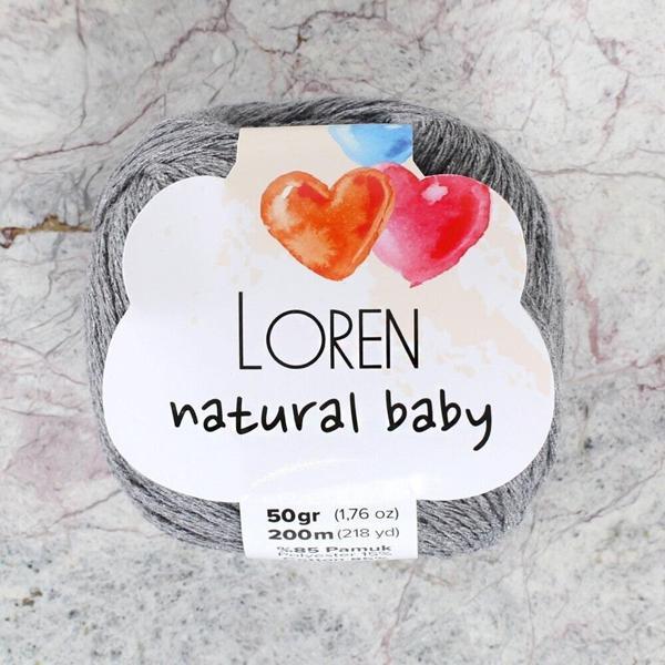Loren Natural Baby Gri El Örgü İpi - R0042 - Image 1
