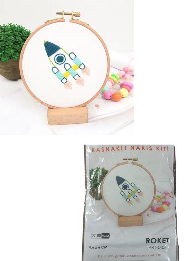 Nakış Kitleri Kasnaklı 8.6 X 6 cm Roket - Image 1