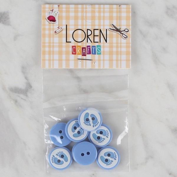 Loren Crafts mavi 8 li ayak izi düğme - 441 - Image 1