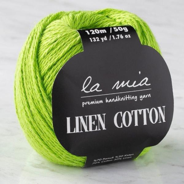 La Mia Linen Cotton Açık Yeşil El Örgü İpi - L186 - 33866 - Image 1