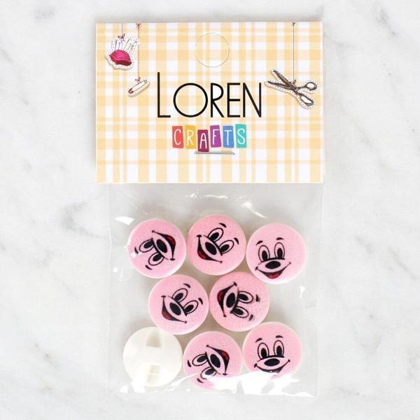 Loren Crafts 8'li Gülen Yüz Düğme - 1035 - Image 1