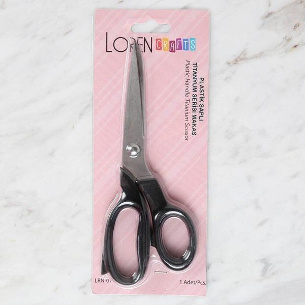 Loren Crafts Plastik Saplı Titanyum Makas Siyah LR - Image 1