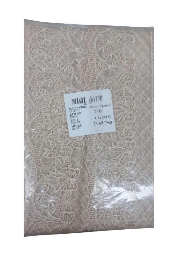 Dantel Polyester Sanal Tül Bant Cappucino 14,40 Metre En 6 cm ON-770-C - Image 1