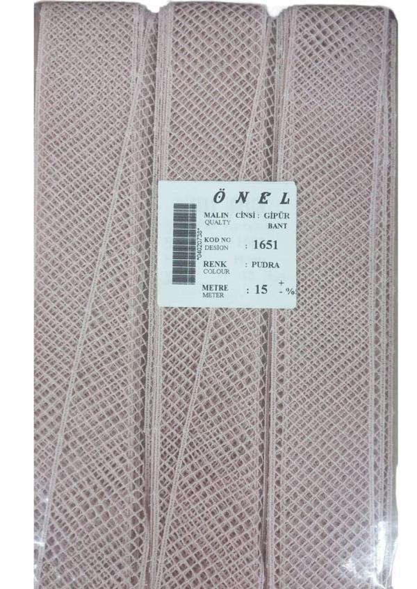 Dantel Polyester Güpür Bant Pudra 15 Metre En 3 cm ON-1651-PU - Image 1