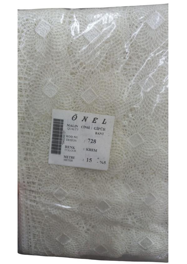 Dantel Polyester Güpür Bant Krem 15 Metre En 6 cm ON-728-KR - Image 1