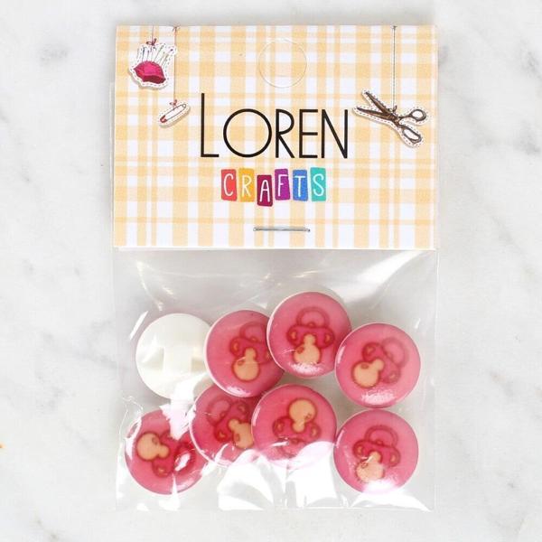Loren Crafts 8'li Emzik Düğme - 1008 - Image 1