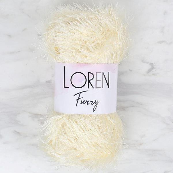 Loren Furry Krem El Örgü İpi - RF065 - 34062 - Image 1