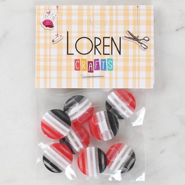 Loren Crafts 8'li Desenli Düğme - 1090 - Image 1
