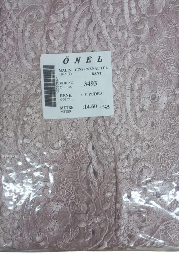 Dantel Polyester Sanal Tül Bant Y.Pudra 14,60 Metre En 6 cm ON-3493-PU - Image 1
