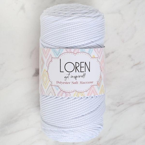 Loren Polyester Soft Macrame Optik Beyaz El Örgü İpi - LM001 - 34426 - Image 1
