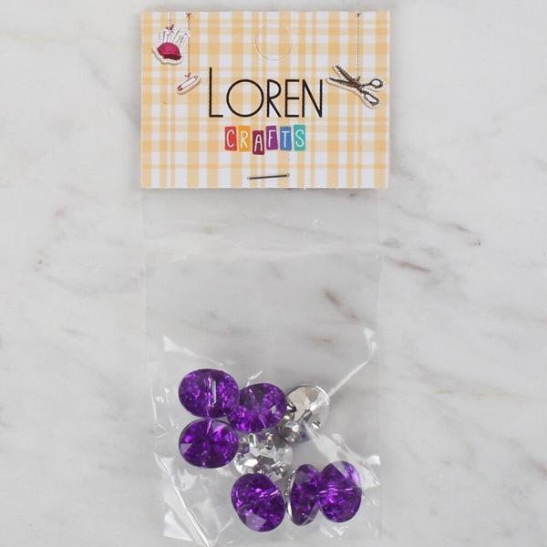 Loren Crafts mor 8 li düğme - 236 - Image 1