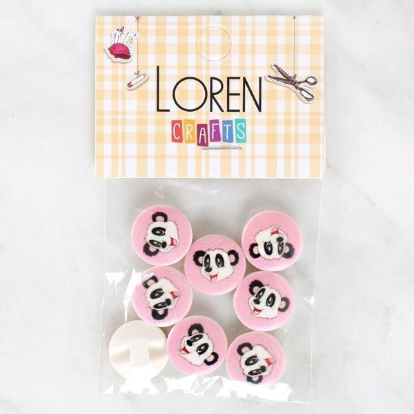 Loren Crafts 8'li Panda Düğme - 1030 - Image 1
