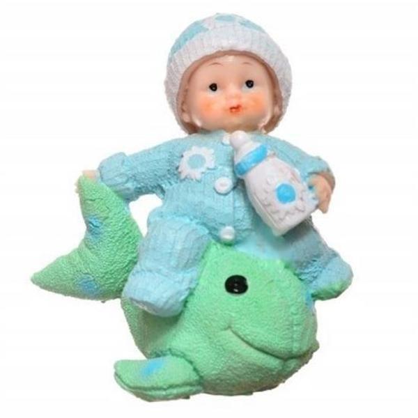 BUFFER® Decotown Hediyelik Sevimli Mavi Bebek Biblo Polyester Süs Eşyası - Image 1