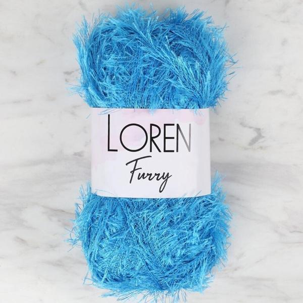 Loren Furry Mavi El Örgü İpi - RF003 - 34042 - Image 1