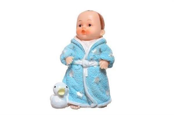 BUFFER® Decotown Hediyelik Sevimli Mavi Bebek Biblo Polyester Süs Eşyası - Image 1