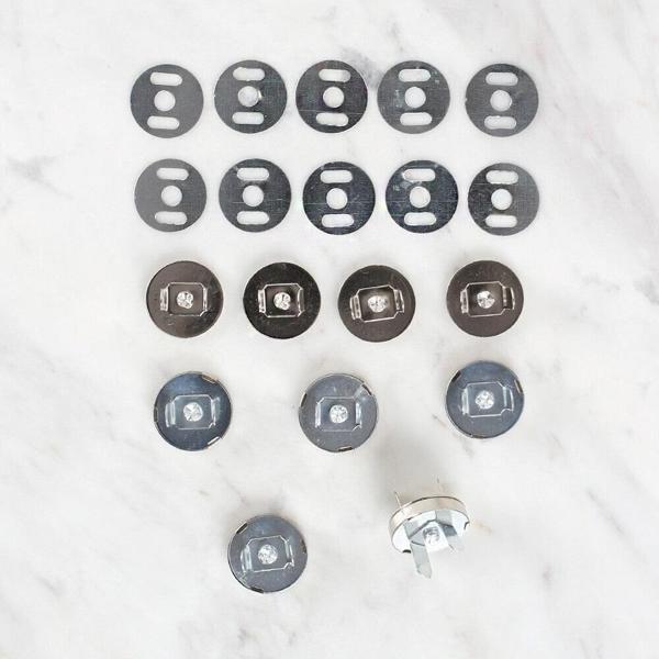 Loren Manyetik Mat Gümüş Metal 5 li Çıt Çıt Set - Image 1