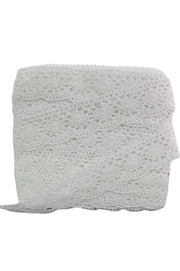 Kopanaki Dantel en 5 cm Badem Model Beyaz 10 Metre - Image 1