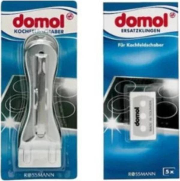 Domol Seramik Yüzey Kazıyıcı Ocak Kazıyıcı Spatula ve 5'li Yedek Başlık Seti - Image 1