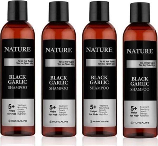Huncalife 4'lü Nature Siyah Sarımsaklı Şampuan-350 ml - Image 1