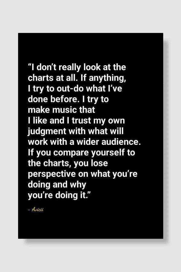 Kubdekor Avicii quotes Müzik Poster Çerçevesiz Yüksek Kalite Müzik Afiş Duvar Poster - Image 1